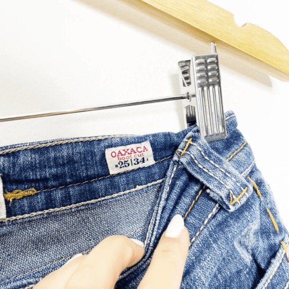 Vintage y2k 00s Mek Denim Oaxaca Boot Cut Jeans western low rise Womens 25 - Picture 3 of 8